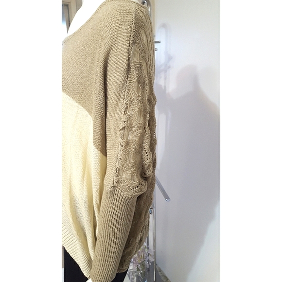 🔖Vtg 90's-Y2K Knit Top🍂TU 🍂Breathable|Fishnet Back| Wide Long Sleeve - Picture 5 of 12